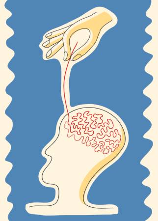 del cerebro, coser, la mano, el cerebro, la cabeza Robodread - Dreamstime