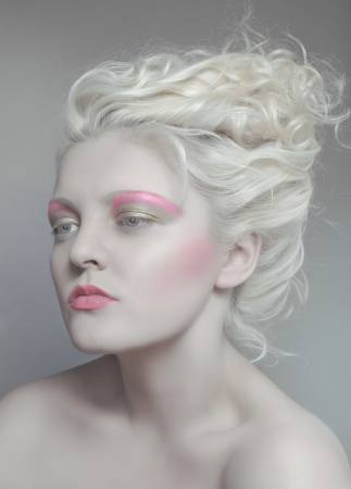 maquillaje, rosa, pelo, rubio, mujer Flexflex - Dreamstime