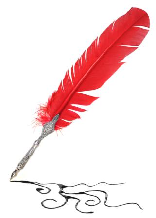 de plumas, rojo, escribir, objeto Leigh Prather - Dreamstime