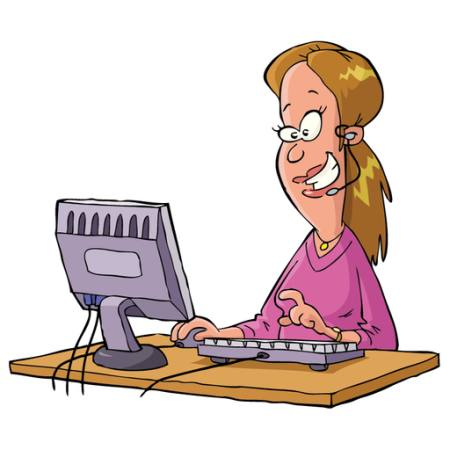 la mujer, ordenador, charla, apoyo, ayuda, teclado Dedmazay - Dreamstime