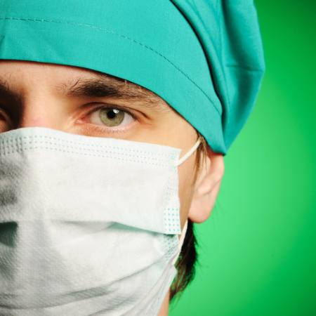médico, máscara, verde, hombre, ojo, sombrero, médico Haveseen - Dreamstime