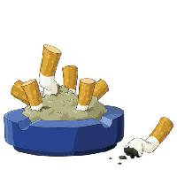 Pixwords La imagen con de la bandeja, el tabaquismo, cigare, culo cigare, ceniza Dedmazay - Dreamstime