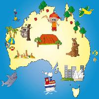Pixwords La imagen con estado, país, continente, mar, océano, barco, koala Milena Moiola (Adelaideiside)