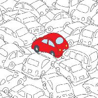 Pixwords La imagen con de color rojo, coche, mermelada, el tráfico Robodread - Dreamstime