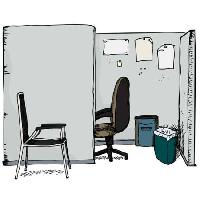 Pixwords La imagen con oficina, silla, basura, papel Eric Basir - Dreamstime
