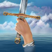 espada, la mano, el agua, las nubes Paul Fleet - Dreamstime