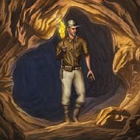Pixwords La imagen con de la cueva, el fuego, el hombre, Andreus - Dreamstime