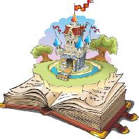 Pixwords La imagen con de la historia, el castillo, el libro, torres Ensiferrum - Dreamstime