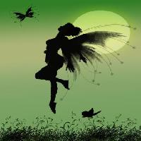 Pixwords La imagen con de hadas, verde, luna, mosca, alas, mariposa Franciscah - Dreamstime
