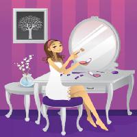 la mujer, maquillaje, árbol, espejo, escritorio Artisticco Llc - Dreamstime