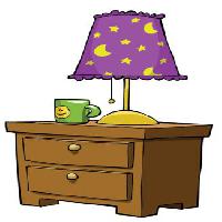 lámpara, soporte, vaso, cajón, la luna, las estrellas Dedmazay - Dreamstime