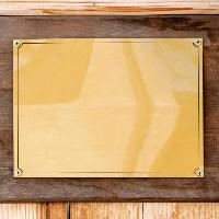 a bordo, placa, amarillo, oro, madera Christian Draghici (Draghicich)