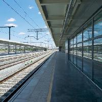 de la estación, tren, pistas, vidrio, cielo, ferrocarril Quintanilla