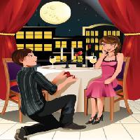 Pixwords La imagen con hombre, mujer, luna, la cena, el restaurante, la noche Artisticco Llc - Dreamstime