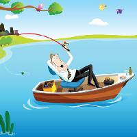 barco, hombre, agua, pesca, lago Zuura - Dreamstime