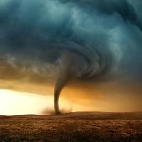 Pixwords La imagen con tornado, tierra, paisaje, tormenta, azul Solarseven