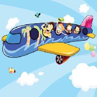 Pixwords La imagen con avión, feliz, turistas, globos, cielo, avión Zuura - Dreamstime