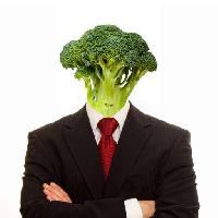 Pixwords La imagen con vegetal, hombre, persona, traje, vegano, verduras, brócoli Brad Calkins (Bradcalkins)